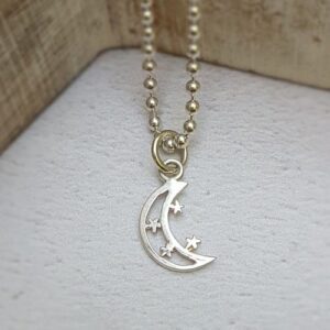 sterling silver moon and stars charm