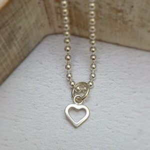 sterling silver open heart charm